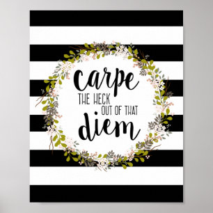 Poster Carpe Diem Funny Inspiration Citation Art Imprimer