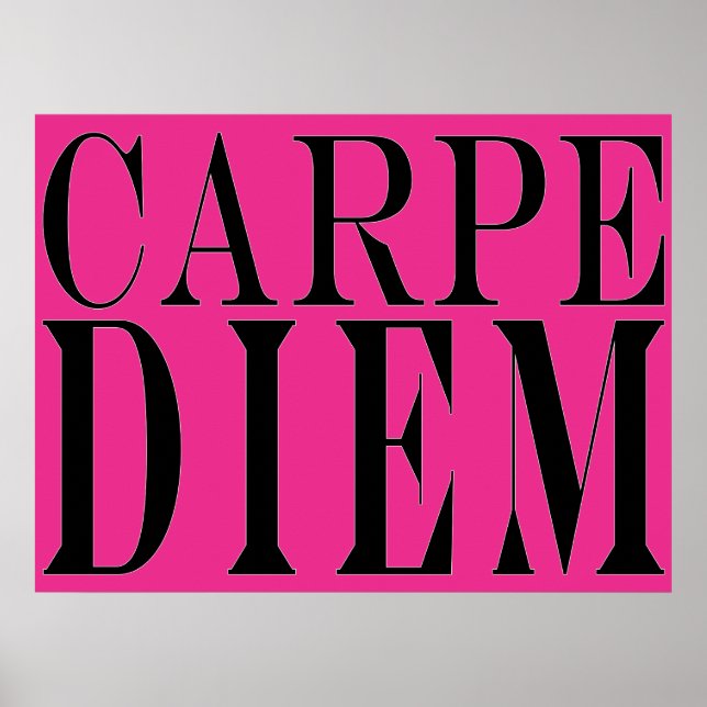 Poster Carpe Diem Saisir le jour Latin Citer le bonheur (Devant)