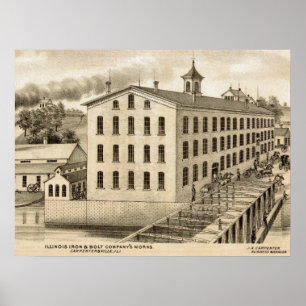 Poster Carpentersville Illinois Iron and Bolt Co. 1871