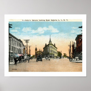 Poster Carré Astoria, Astoria, Queens, New York Vintage