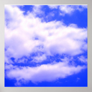 Poster Carré Clouds dans ciel bleu clair