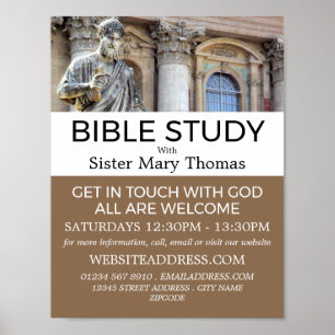 Poster Carré de Saint Pierre, Christian Bible Class Adver