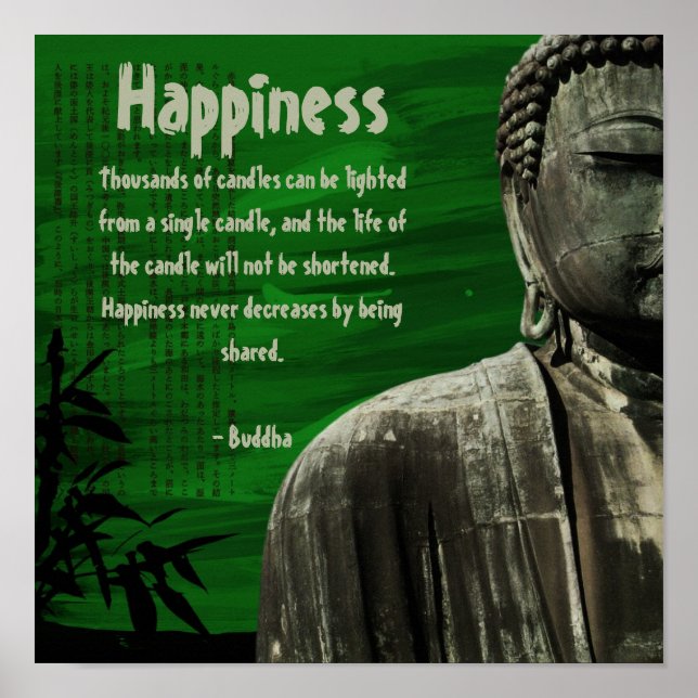 Poster Carré de Statue Bouddha Vert personnalisabl (Devant)