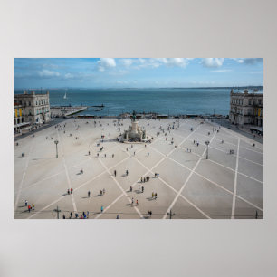 Poster Carré du commerce d'en haut à Lisbonne, Portugal