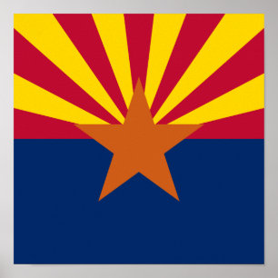 Poster Carré du drapeau de l'Arizona