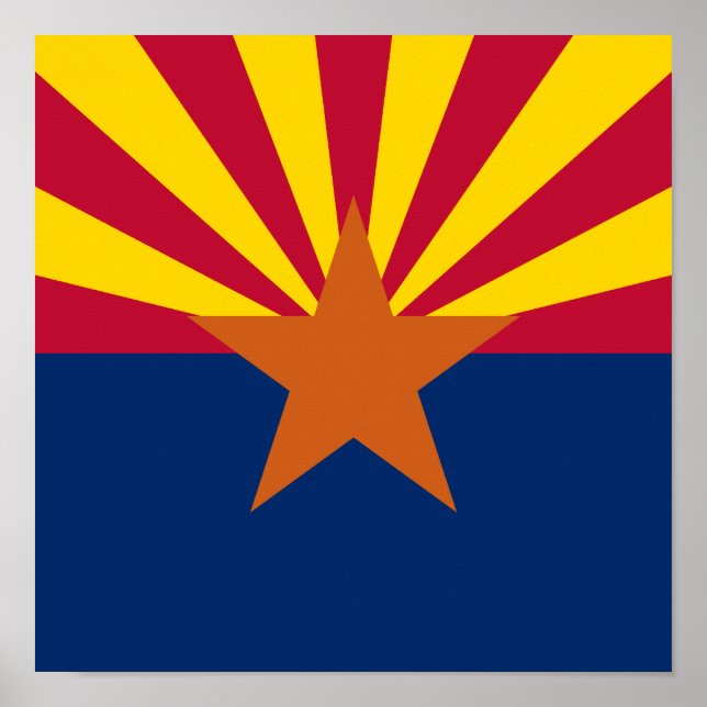 Poster Carré du drapeau de l'Arizona (Devant)