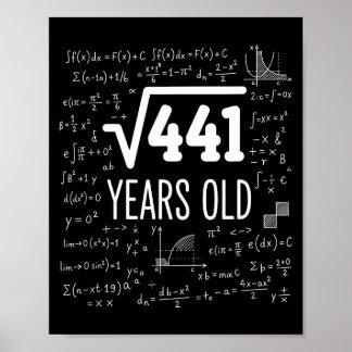Poster Carré Mathématique Racine 441 Ans, Math Intelligen