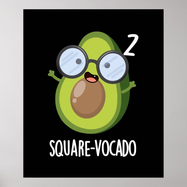 Poster Carré-vocado Drôle Avocado Pun Dark BG (Devant)
