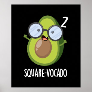 Poster Carré-vocado Drôle Avocado Puns Dark BG