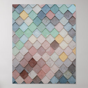 Poster Carreaux multicolores