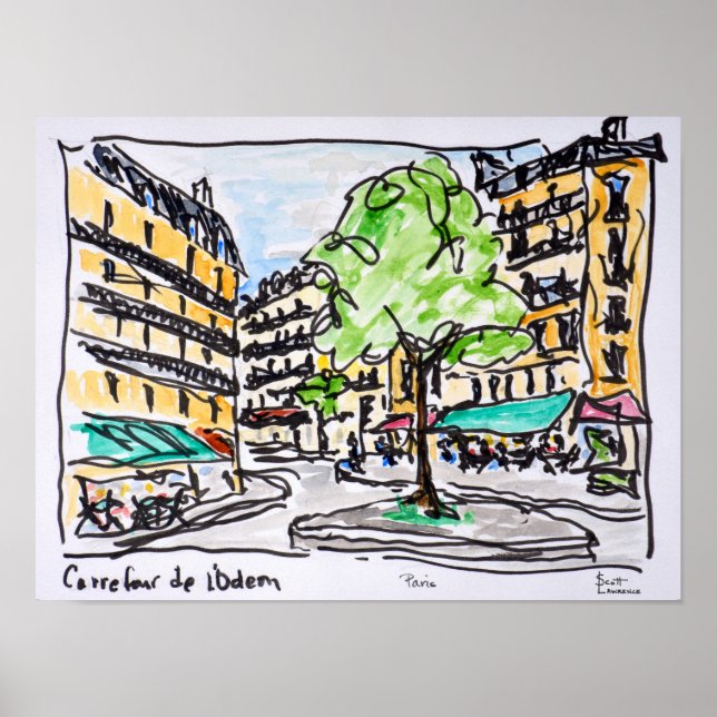 Poster Carrefour de l'Odeon, Paris, France (Devant)