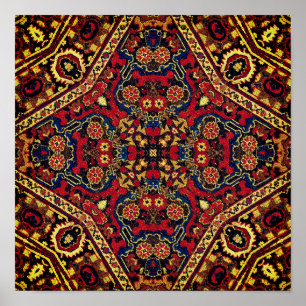 Poster Carrelage du musée Perse ou Oriental Carpet Détail