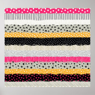 Poster Carrelage en Patchwork : Conception Versatile Sans
