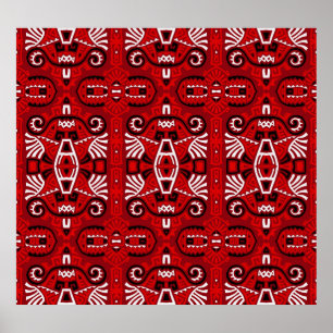 Poster Carrelage ethnique Vintage Boho