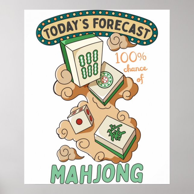 Poster Carrelage Mahjong Et Nuages (Devant)