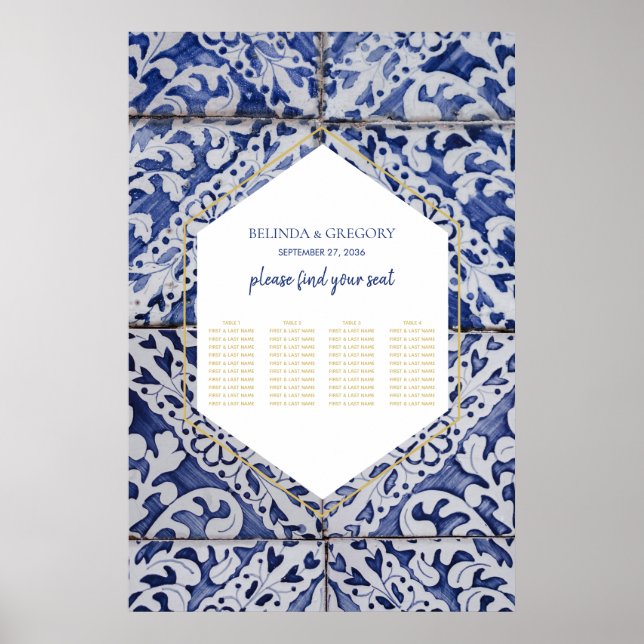 Poster Carrelage Mariage Rustique Portugais Carrelage (Devant)