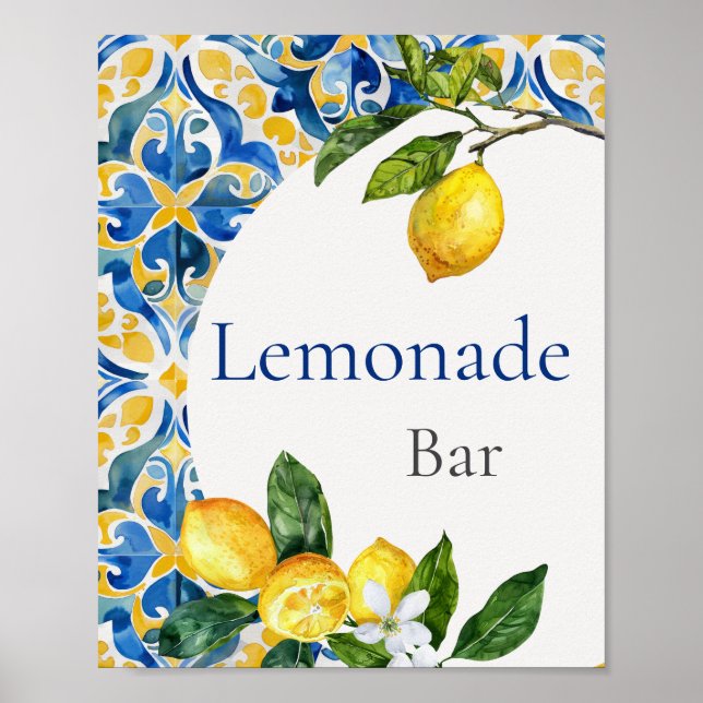 Poster Carrelage méditerranéen Lemon Birthday Lemonade Ba (Devant)