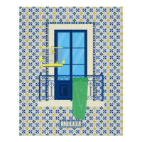 Carrelage portugais et balcon de fenêtre avec oise