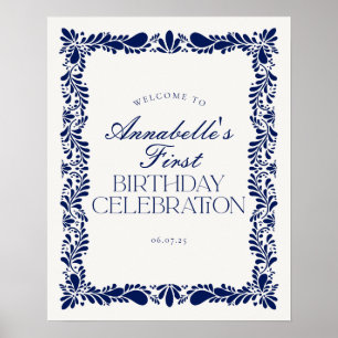 Poster Carrelage Talavera bleu Espagne Fiesta Anniversair