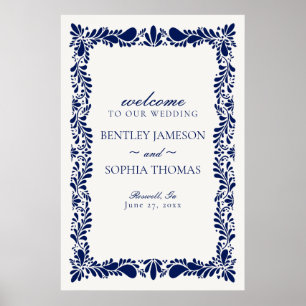 Poster Carrelage Talavera bleu Espagne Fiesta Mariage Bie