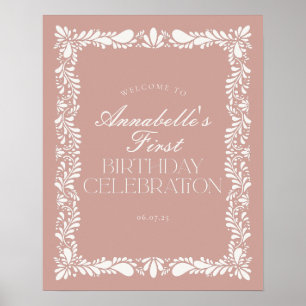 Poster Carrelage Talavera rose Espagne Fiesta Anniversair