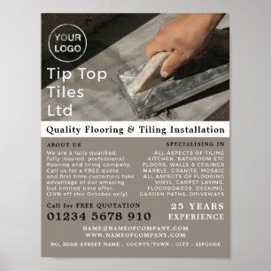 Poster Carrelage Trowel, Floorer, Installation de carreau