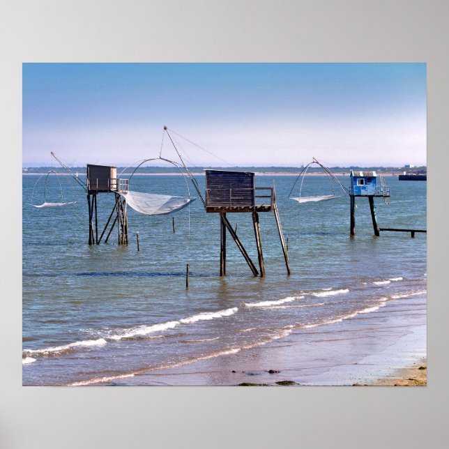 Poster Carrelets de pêche à Saint-Michel-Chef-Chef (Devant)