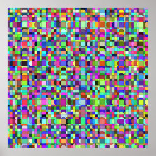 Poster Carrés Abstraits Formes Motif multicolore