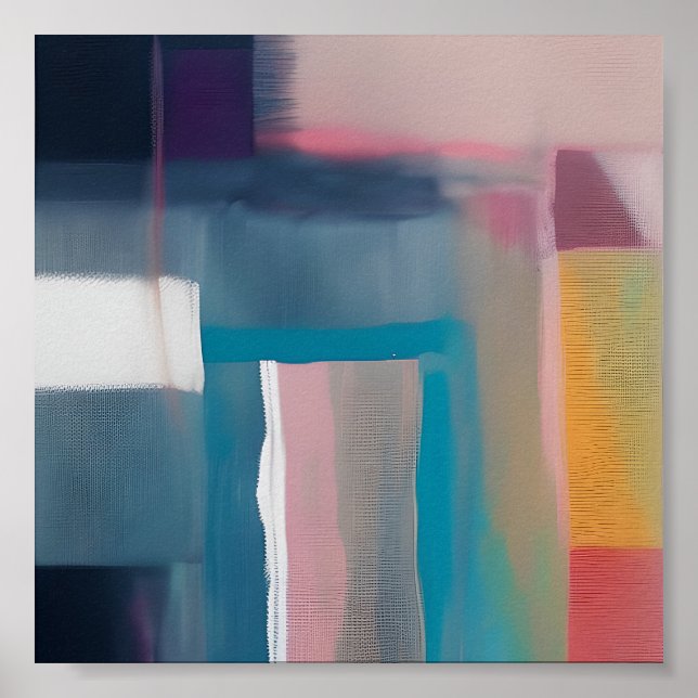 Poster Carrés abstraits mélangés (Devant)