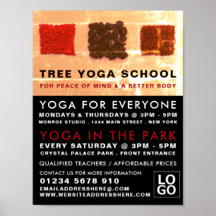 Poster Carrés d'encens, Classe de yoga Publicité