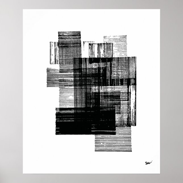 Poster Carrés et rectangles (Devant)