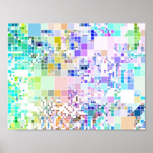 Poster Carrés géométriques Pastel