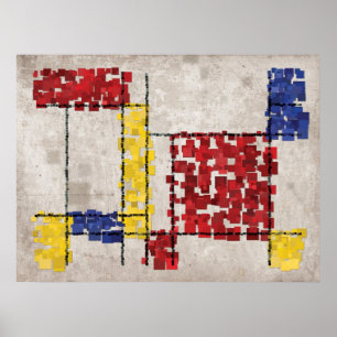 Poster Carrés inspirés de Mondrian