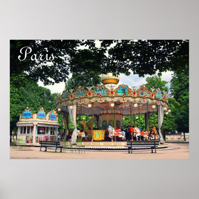 Poster Carrousel dans les Tuileries, Paris, France (Devant)