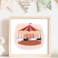 Carrousel de style aquarelle rose pour la nurserie