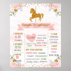 Poster Carrousel jalon anniversaire imprimable