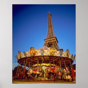 Poster Carrousel, Tour Eiffel, Paris, France
