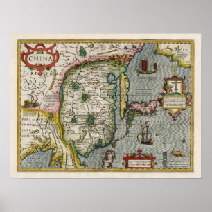 Poster Carte 1633 de la Chine