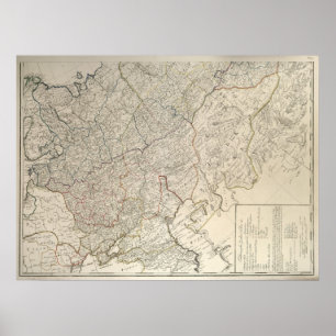 Poster Carte 1792 de l'empire russe