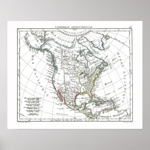 Poster Carte 1806 - L'Amérique Septentrionale