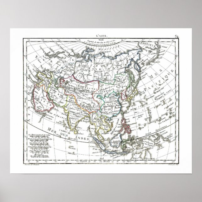 Poster Carte 1806 - L'Asie (Devant)