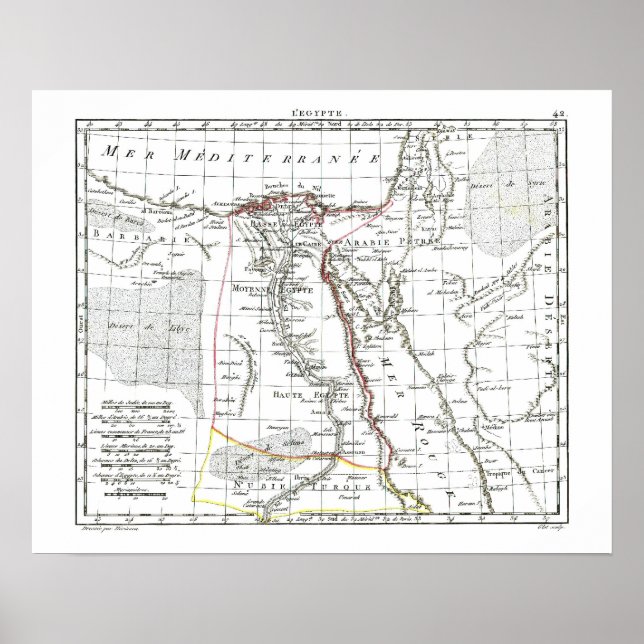 Poster Carte 1806 - L'Egypte (Devant)