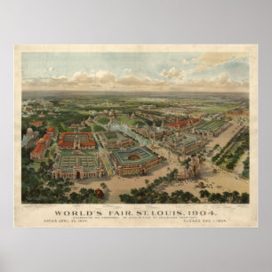 Poster Carte 1904 panoramique de l'Exposition universelle