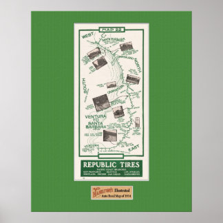Poster Carte 1914, Père Noël Barbara à Ventura