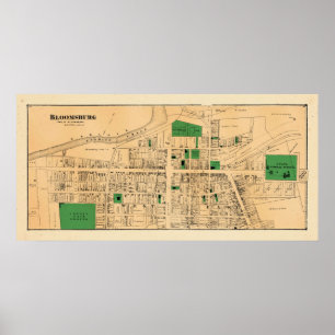 Poster Carte 2 de Bloomsburg atlas de 1876 bières