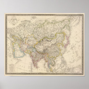 Poster Carte 2 de l'Asie