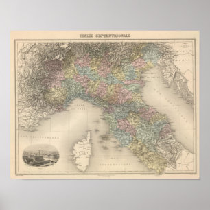 Poster Carte 2 de l'Italie