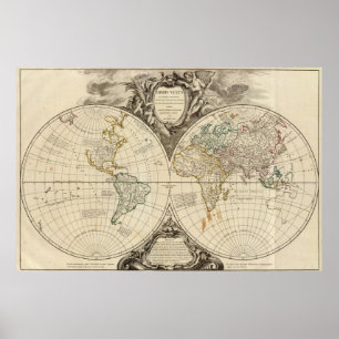 Poster Carte 7 du monde