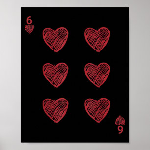 Poster Carte à jouer couple coeur d'amour de la Saint-Val