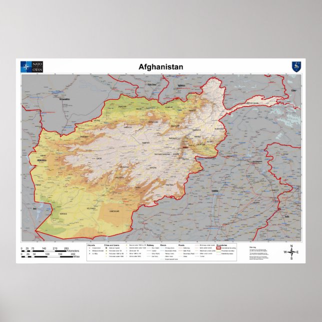Poster Carte Afghanistan (Devant)
